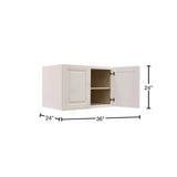 LIFEART CABINETRY Princeton Assembled 36 in. x 24 in. x 24 in. Wall Cabinet with 2 Doors 1 Shelf in Creamy White