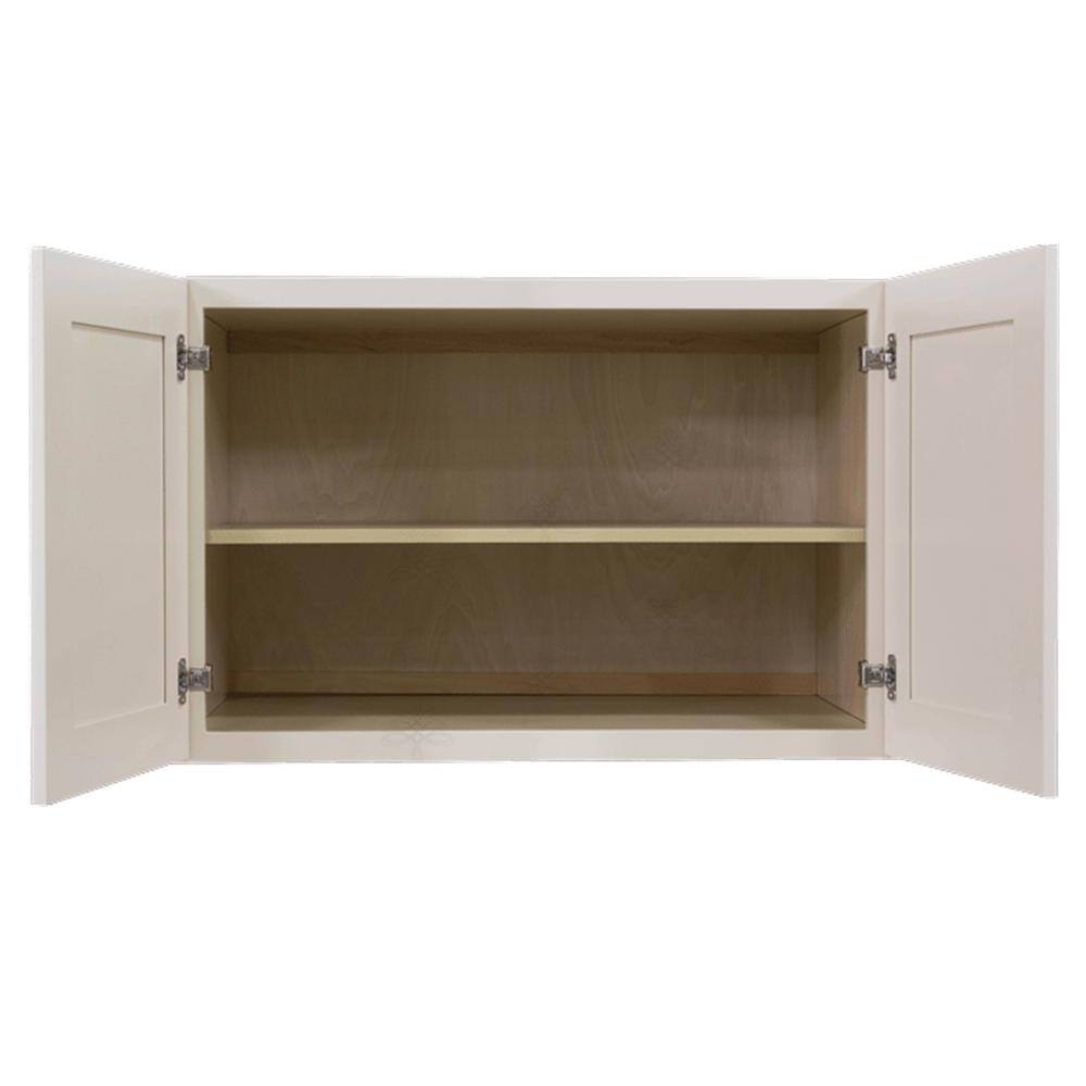 LIFEART CABINETRY Princeton Assembled 36 in. x 24 in. x 24 in. Wall Cabinet with 2 Doors 1 Shelf in Creamy White