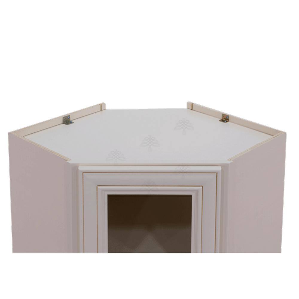 LIFEART CABINETRY Princeton Assembled 24 in. x 36 in. x 15 in. Wall Diagonal Mullion Door Cabinet with 2 Doors in Creamy White