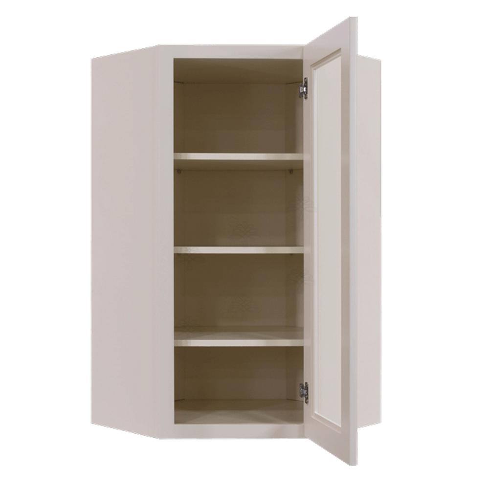 LIFEART CABINETRY Princeton Assembled 24 in. x 42 in. x 15 in. Wall Diagonal Mullion Door Cabinet with 2 Doors in Creamy White