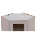 LIFEART CABINETRY Princeton Assembled 24 in. x 30 in. x 12 in. Wall Diagonal Mullion Door Cabinet with 2 Doors in Creamy White