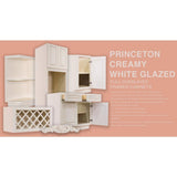 LIFEART CABINETRY Princeton Assembled 24 in. x 30 in. x 12 in. Wall Diagonal Mullion Door Cabinet with 2 Doors in Creamy White