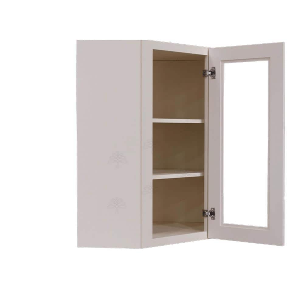 LIFEART CABINETRY Princeton Assembled 24 in. x 30 in. x 12 in. Wall Diagonal Mullion Door Cabinet with 2 Doors in Creamy White