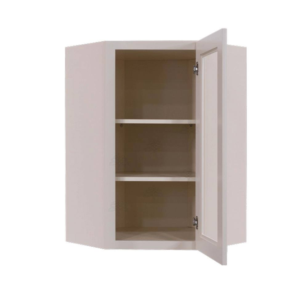 LIFEART CABINETRY Princeton Assembled 24 in. x 30 in. x 12 in. Wall Diagonal Mullion Door Cabinet with 2 Doors in Creamy White