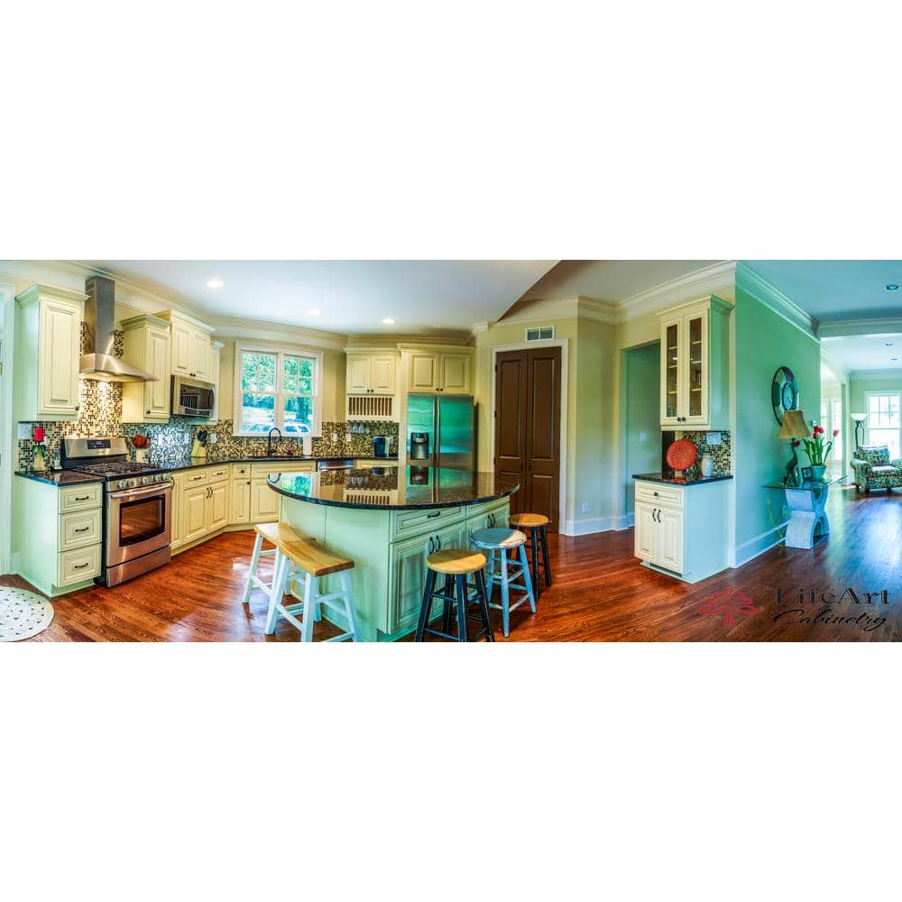 LIFEART CABINETRY Princeton Assembled 24 in. x 36 in. x 12 in. Wall Diagonal Mullion Door Cabinet with 2 Doors in Creamy White