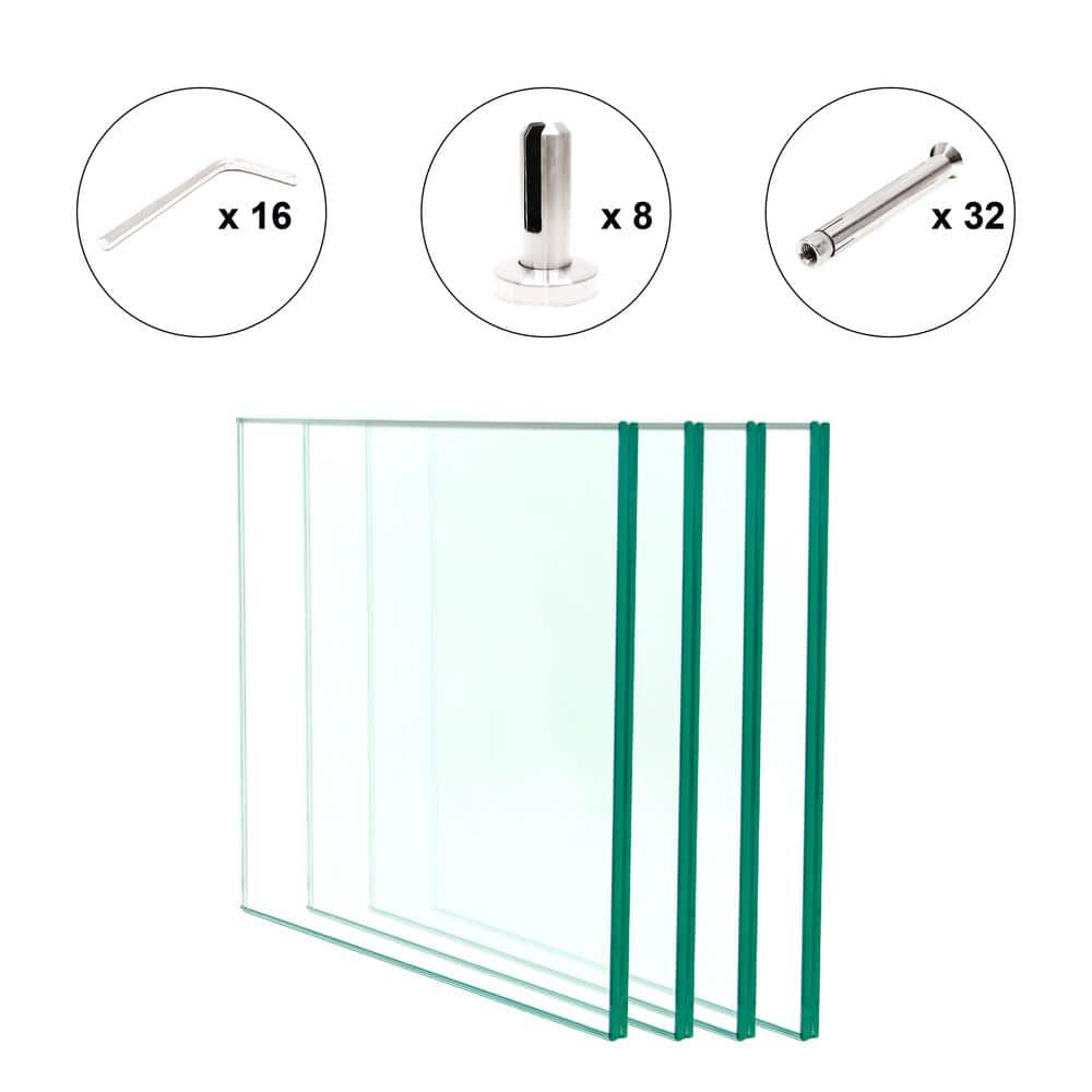 CREATIVE SURFACES 48 in. x 39 in. x 0.53 in. Laminated Tempered Glass Panel Kit
