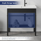 Eridanus Branson 32 in. Freestanding Vitreous China Laundry Sink with Cabinet
