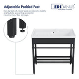 Eridanus Branson 32 in. Freestanding Vitreous China Laundry Sink with Cabinet