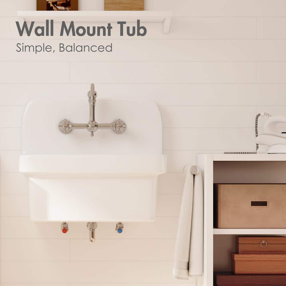 Eridanus Mason 8 Gal. Wall Mount Utility Sink in Crisp White