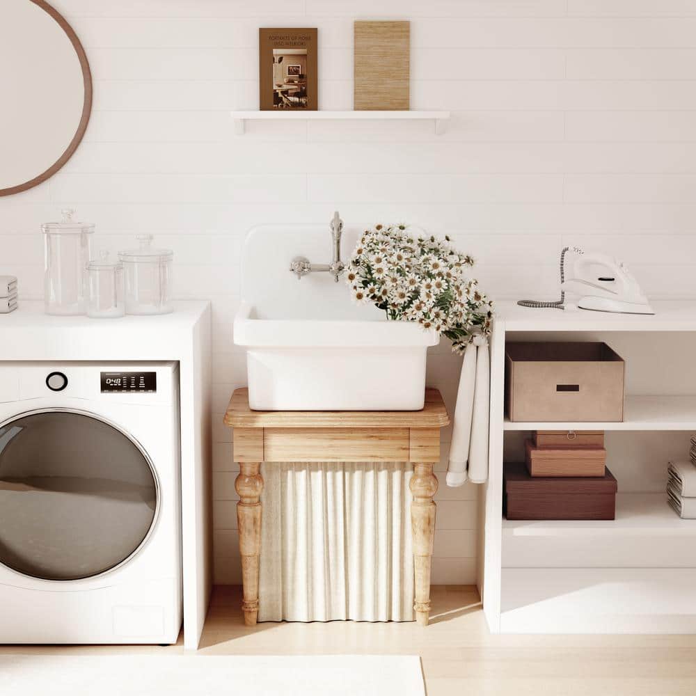 Eridanus Mason 8 Gal. Wall Mount Utility Sink in Crisp White