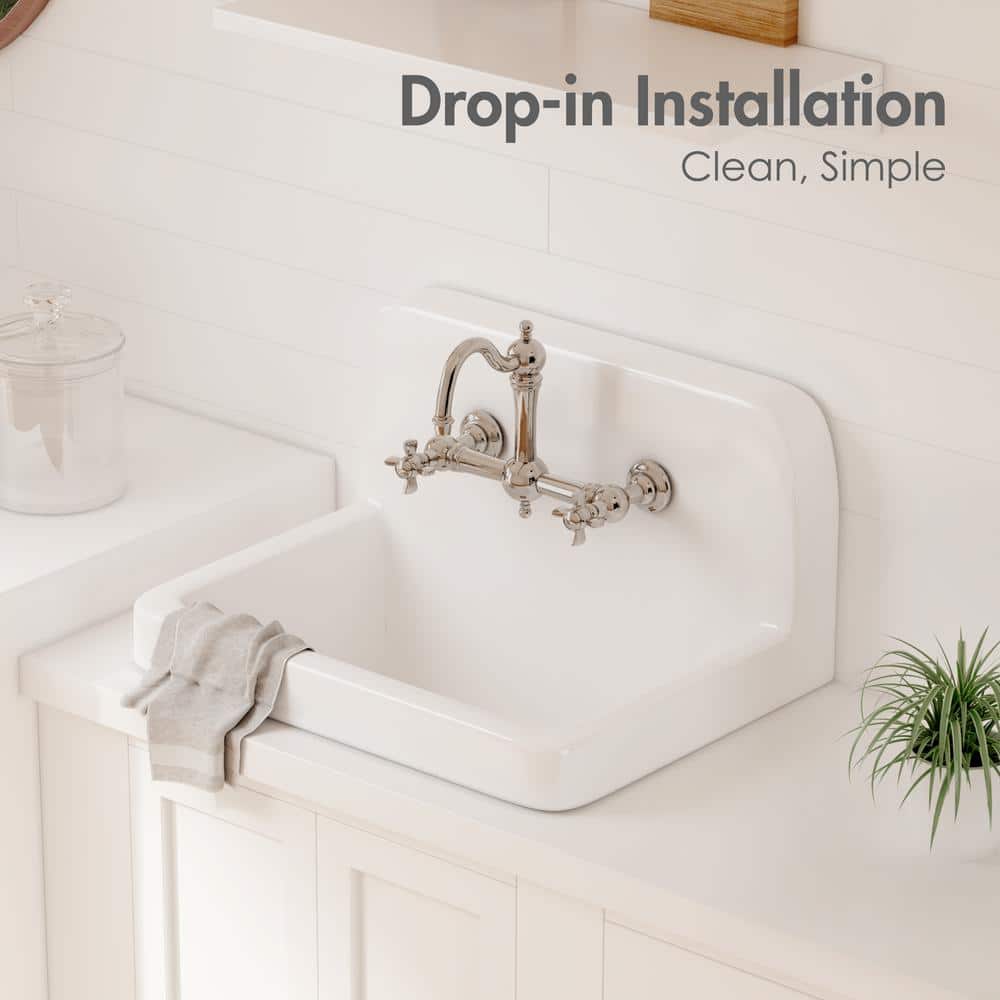 Eridanus Mason 8 Gal. Wall Mount Utility Sink in Crisp White