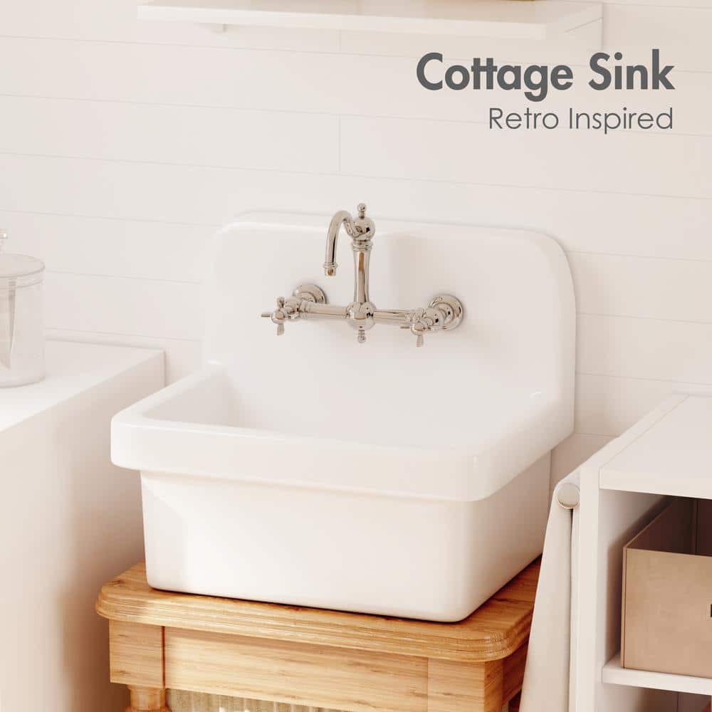 Eridanus Mason 8 Gal. Wall Mount Utility Sink in Crisp White