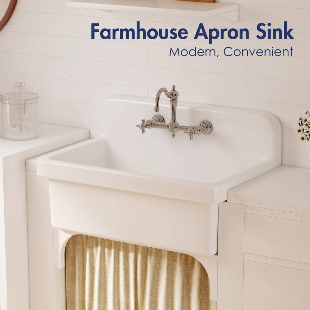 Eridanus Mason 15 Gal. Wall Mount Laundry Utility Sink - Crisp White