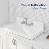 Eridanus Mason 15 Gal. Wall Mount Laundry Utility Sink - Crisp White