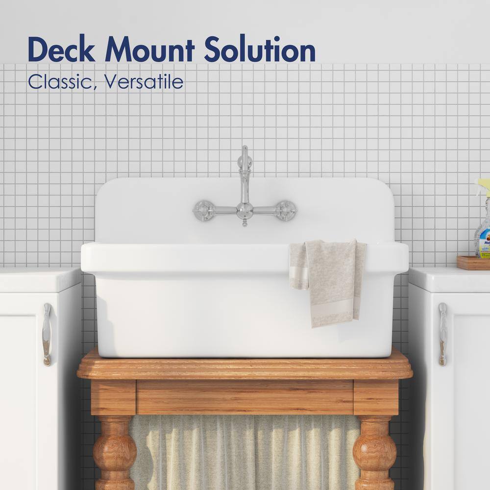 Eridanus Mason 15 Gal. Wall Mount Laundry Utility Sink - Crisp White