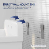 Eridanus Mason 15 Gal. Wall Mount Laundry Utility Sink - Crisp White