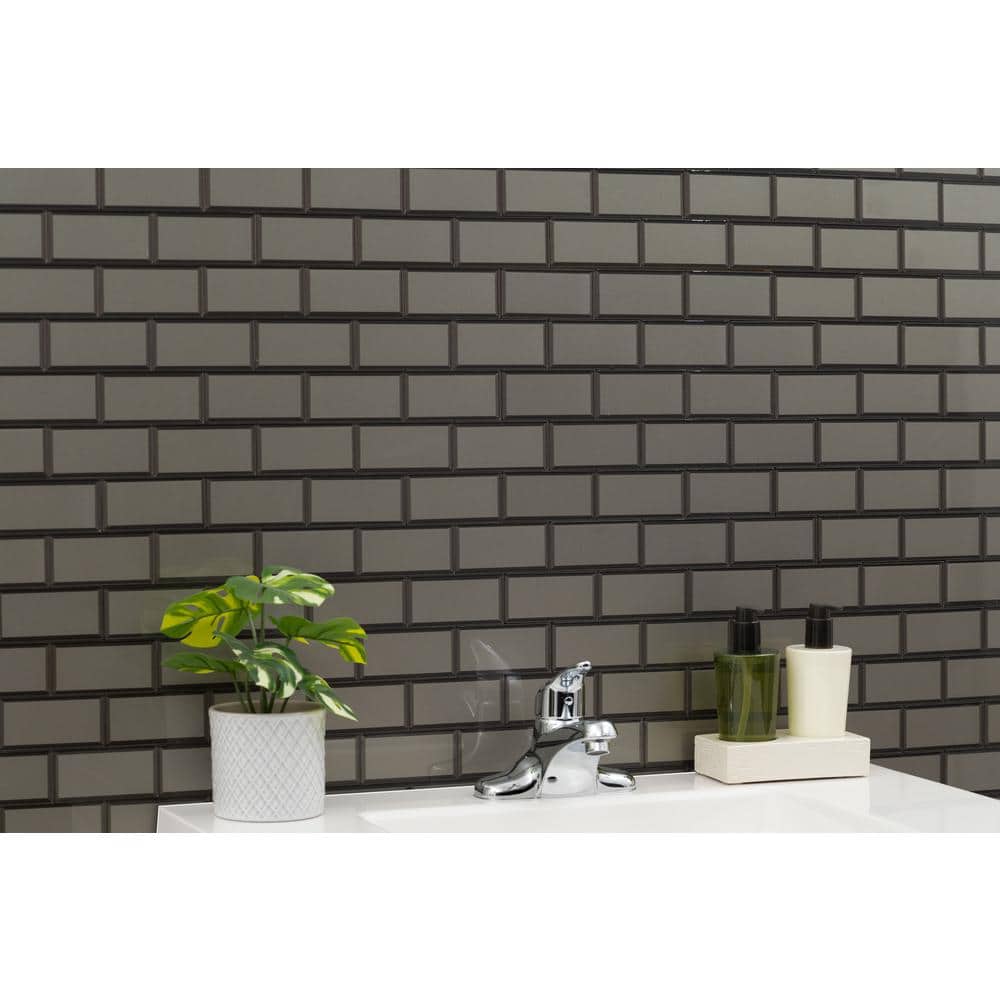 MSI Crisson Bevel Subway Peel and Stick 12 in. x 12 in. x 4 mm Glass Mosaic Tile (19.6 sq. ft./Case)