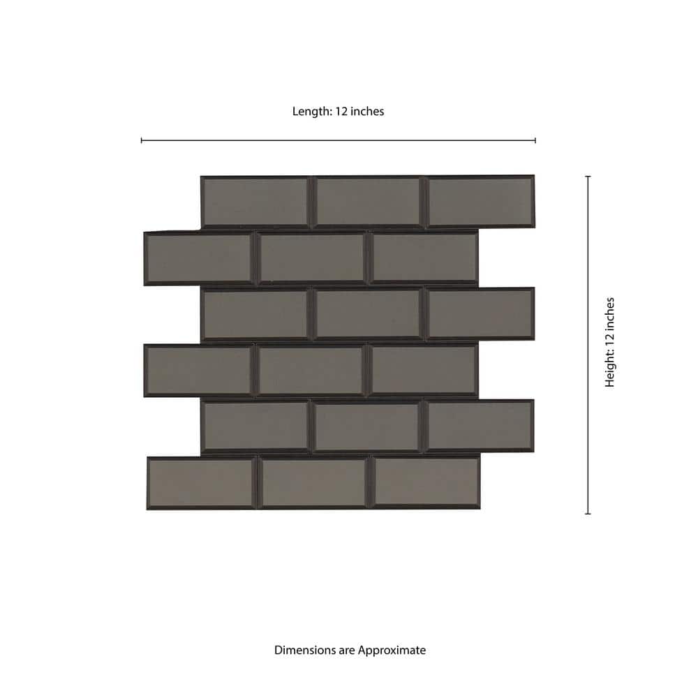 MSI Crisson Bevel Subway Peel and Stick 12 in. x 12 in. x 4 mm Glass Mosaic Tile (19.6 sq. ft./Case)