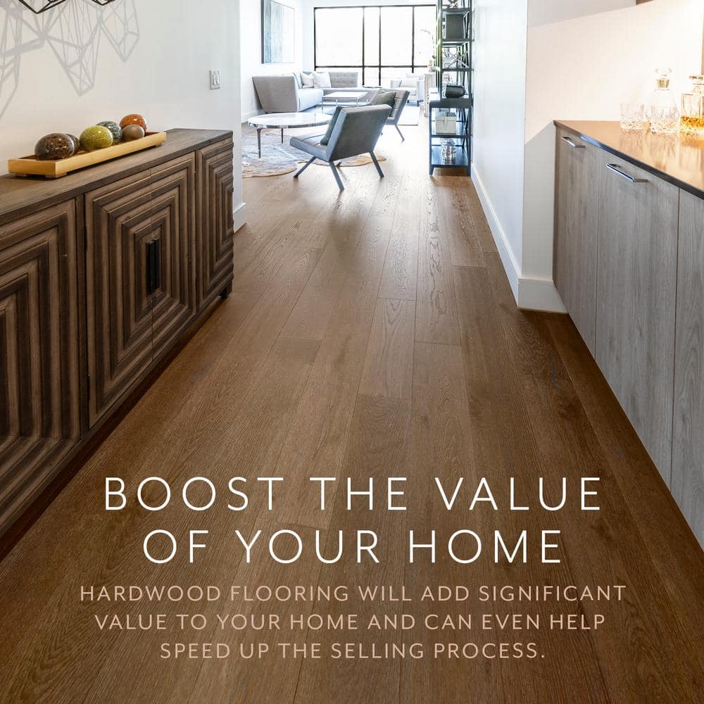 ASPEN FLOORING Crown Hickory 1/2 in. T x 7.5 in. W Water Resistant Wire Brushed Engineered Hardwood Flooring (31.09 sqft/case)