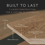 ASPEN FLOORING Crown Hickory 1/2 in. T x 7.5 in. W Water Resistant Wire Brushed Engineered Hardwood Flooring (31.09 sqft/case)