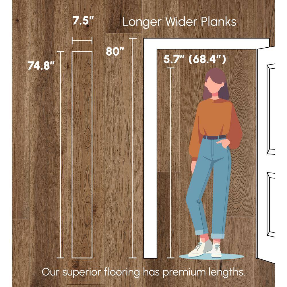 ASPEN FLOORING Crown Hickory 1/2 in. T x 7.5 in. W Tongue and Groove Wire Brushed Engineered Hardwood Flooring (1399.05 sqft/pallet)