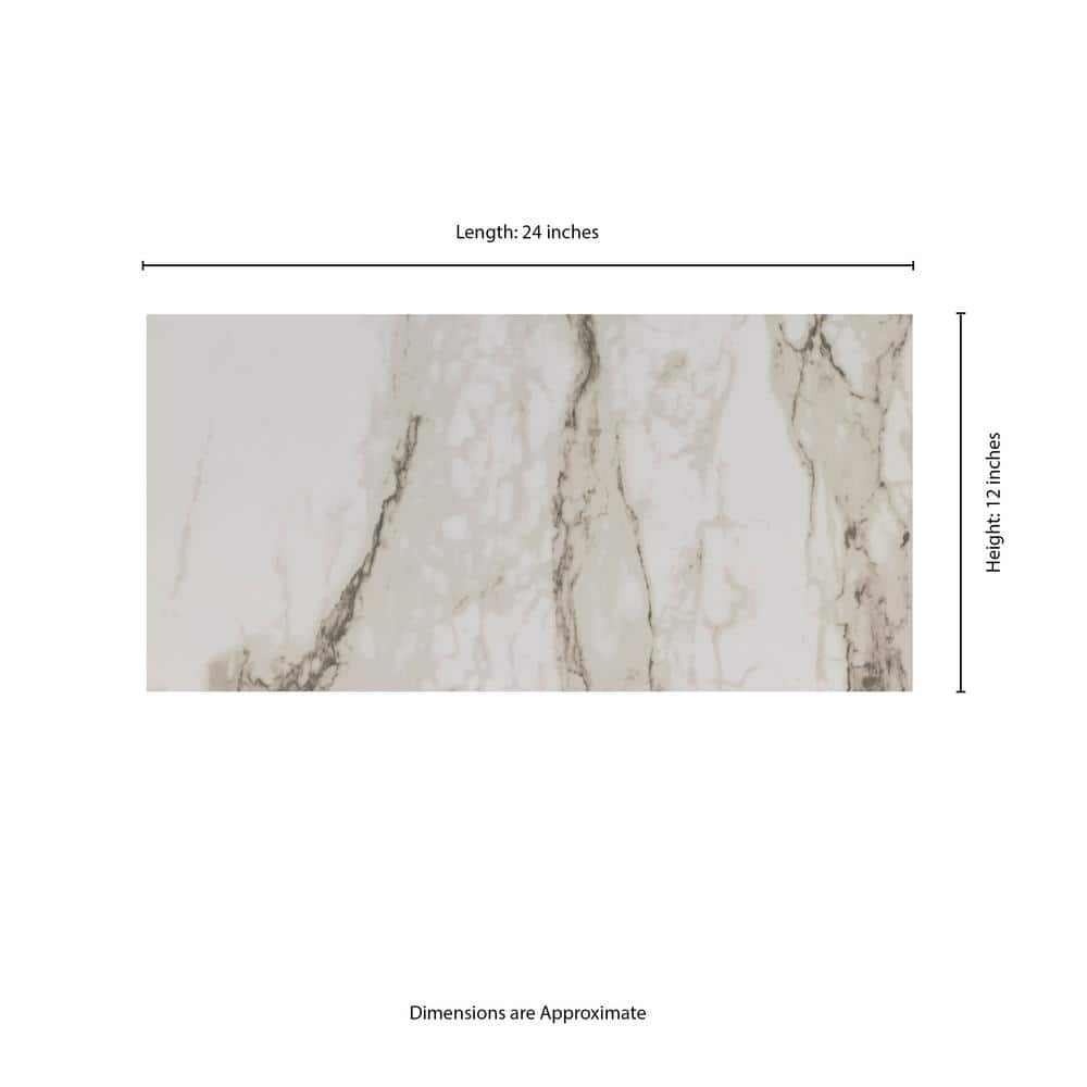 MSI Crystal Bianco 12 in. x 24 in. Polished Porcelain Floor and Wall Tile (16 sq. ft. /Case)