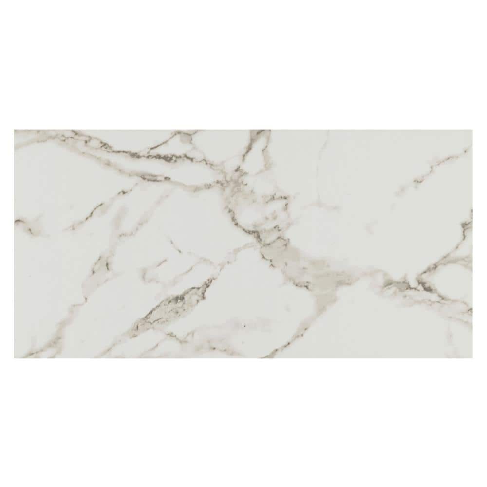 MSI Crystal Bianco 12 in. x 24 in. Polished Porcelain Floor and Wall Tile (16 sq. ft. /Case)