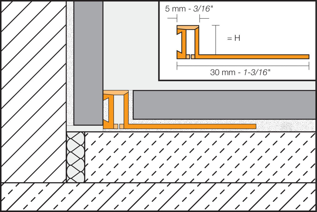Schluter Systems DILEX-BWA 0.5-in W x 98.5-in L Stone Grey PVC Tile Edge Trim