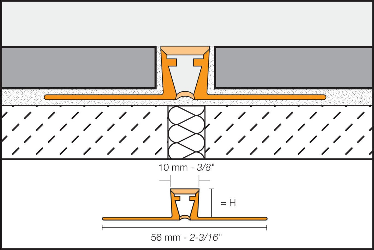 Schluter Systems DILEX-BWB 0.5-in W x 98.5-in L Stone Grey PVC Tile Edge Trim