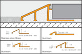 Schluter Systems RENO-U 0.375-in W x 98.5-in L Satin Nickel Anodized Aluminum Tile Edge Transition Trim