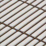 Kai Snow White 1x4" Tri-Stacked Glossy Porcelain Mosaic Tile