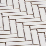 Kai White 1x2" Herringbone Matte Porcelain Mosaic Tile by Lux Tile