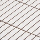 Kai White Matte Porcelain Mosaic Tile - 1x4" Tri-Stacked Design