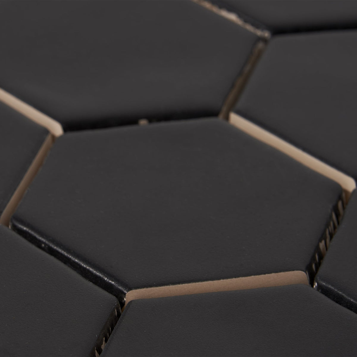 Meadowmere Black 3" Hexagon Matte Ceramic Tile - Lux Tile