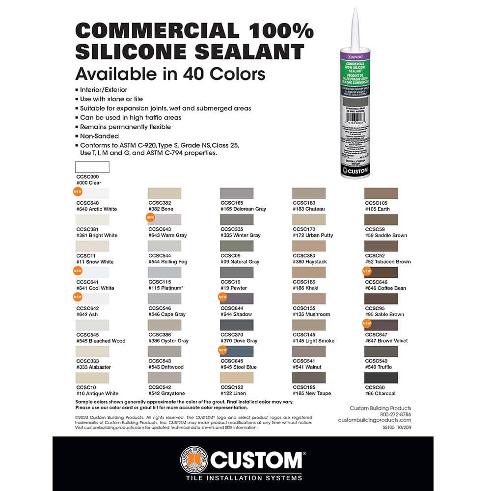 Custom Building Products Commercial #19 Pewter 10.1 oz. Silicone Caulk