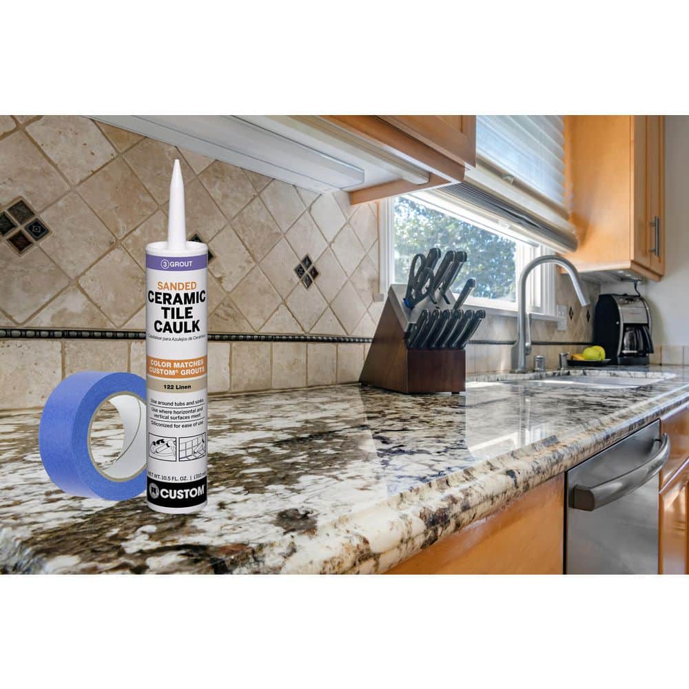 Custom Building Products Polyblend #382 Bone 10.5 oz. Sanded Ceramic Tile Caulk