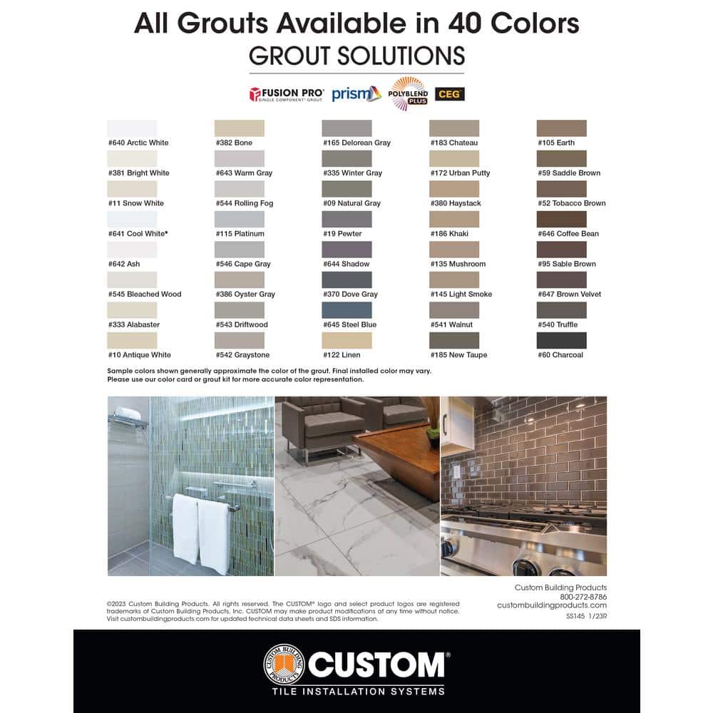 Custom Building Products Grout Solutions Color Sample Kit - 40 Colors