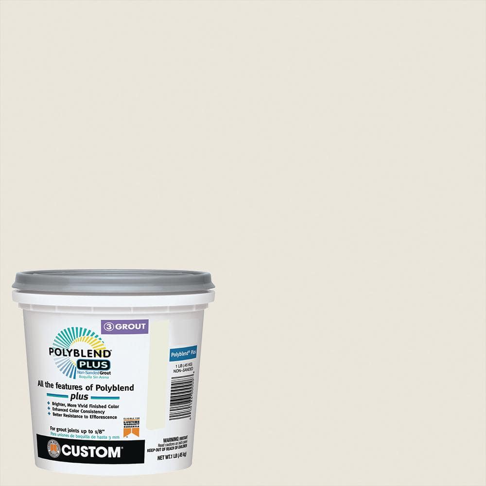 Custom Building Products Polyblend Plus #381 Bright White 1 lb. Unsanded Grout