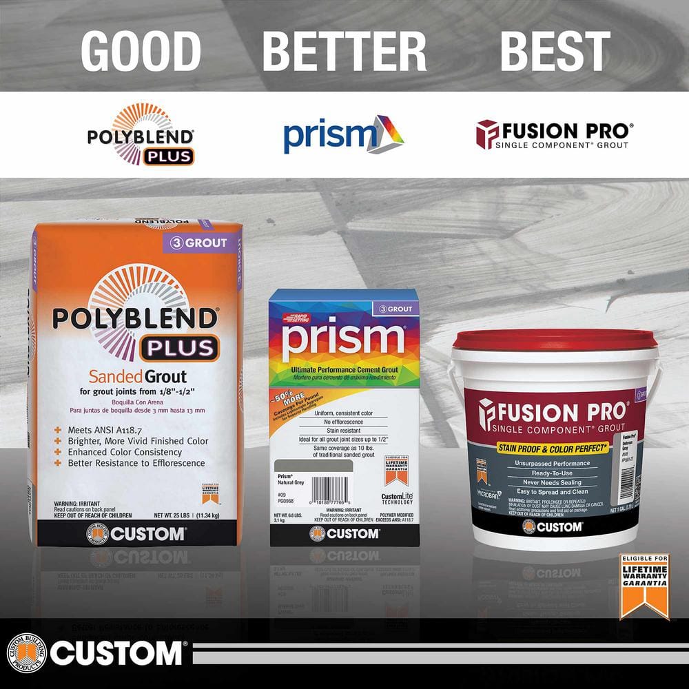 Custom Building Products Polyblend Plus #09 Natural Gray 25 lb. Sanded Grout
