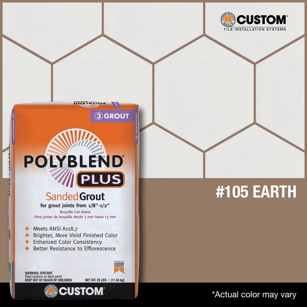 Custom Building Products Polyblend Plus #105 Earth 25 lb. Sanded Grout
