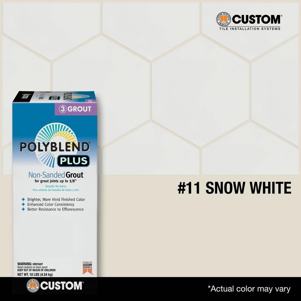 Custom Building Products Polyblend Plus #11 Snow White 10 lb. Unsanded Grout