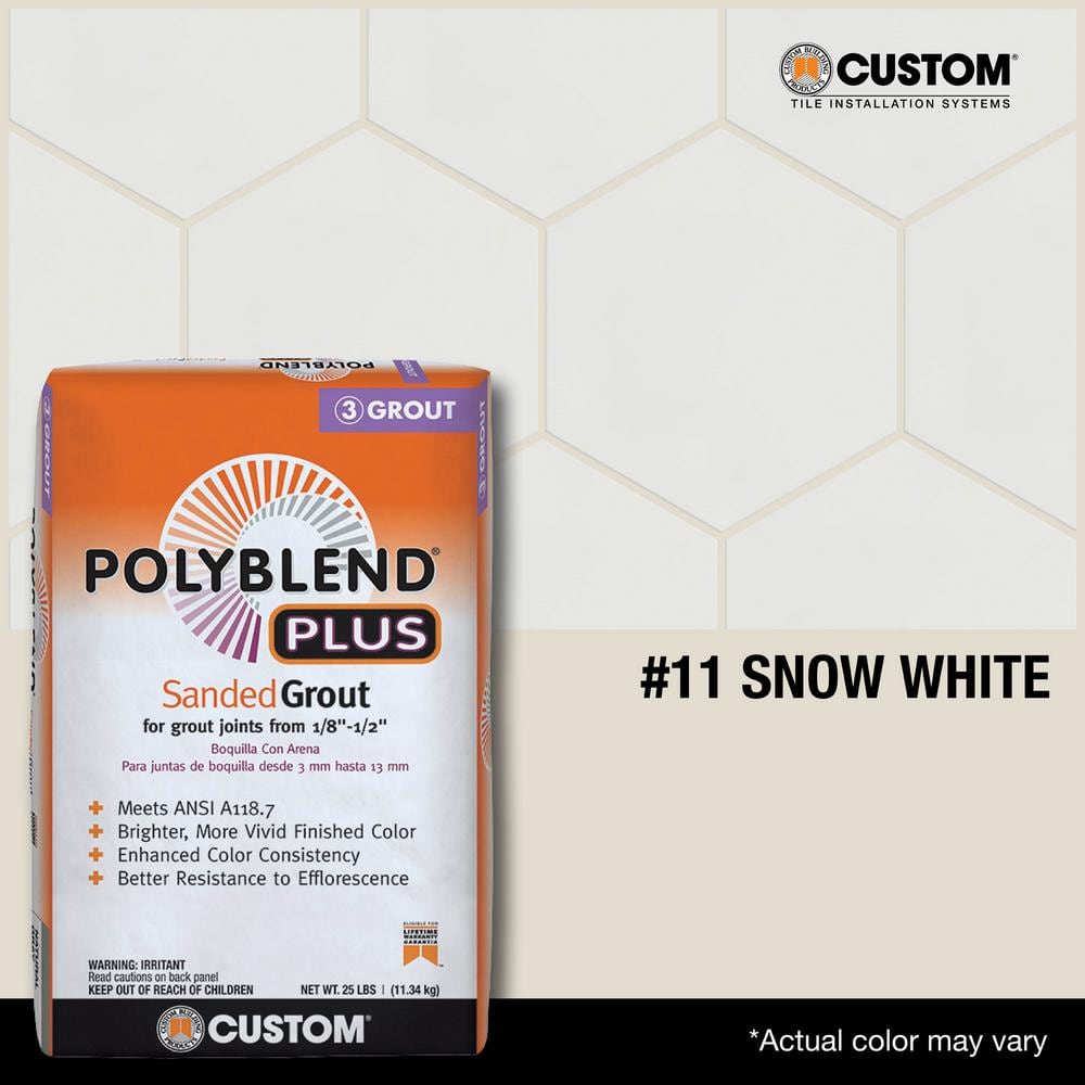 Custom Building Products Polyblend Plus #11 Snow White 25 lb. Sanded Grout