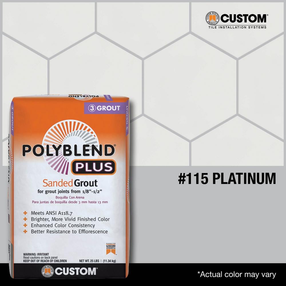 Custom Building Products Polyblend Plus #115 Platinum 25 lb. Sanded Grout