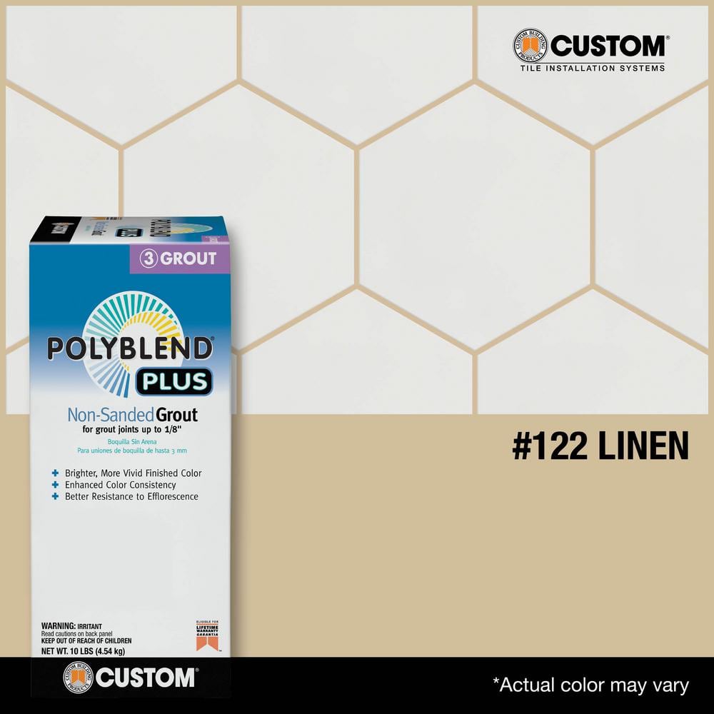 Custom Building Products Polyblend Plus #122 Linen 10 lb. Unsanded Grout