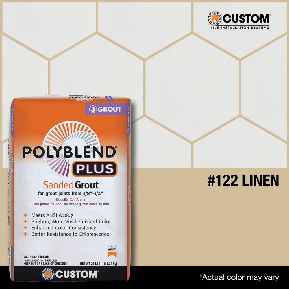 Custom Building Products Polyblend Plus #122 Linen 25 lb. Sanded Grout
