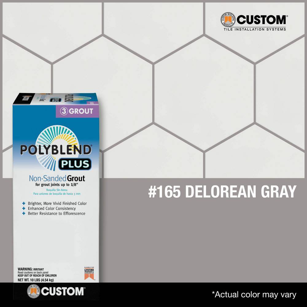 Custom Building Products Polyblend Plus #165 Delorean Gray 10 lb. Unsanded Grout