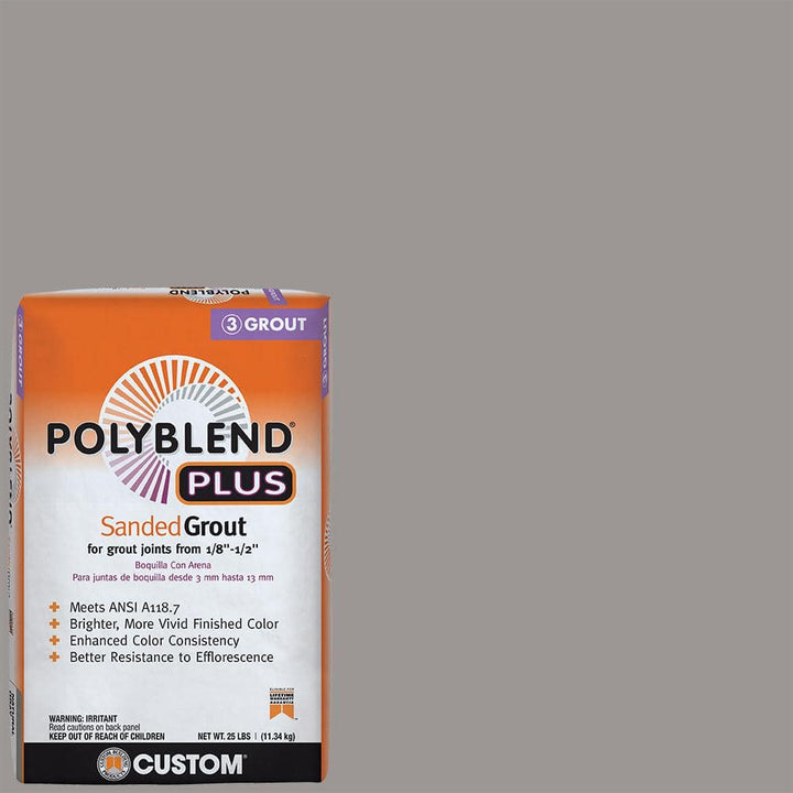 Custom Building Products Polyblend Plus #165 Delorean Gray 25 lb. Sanded Grout