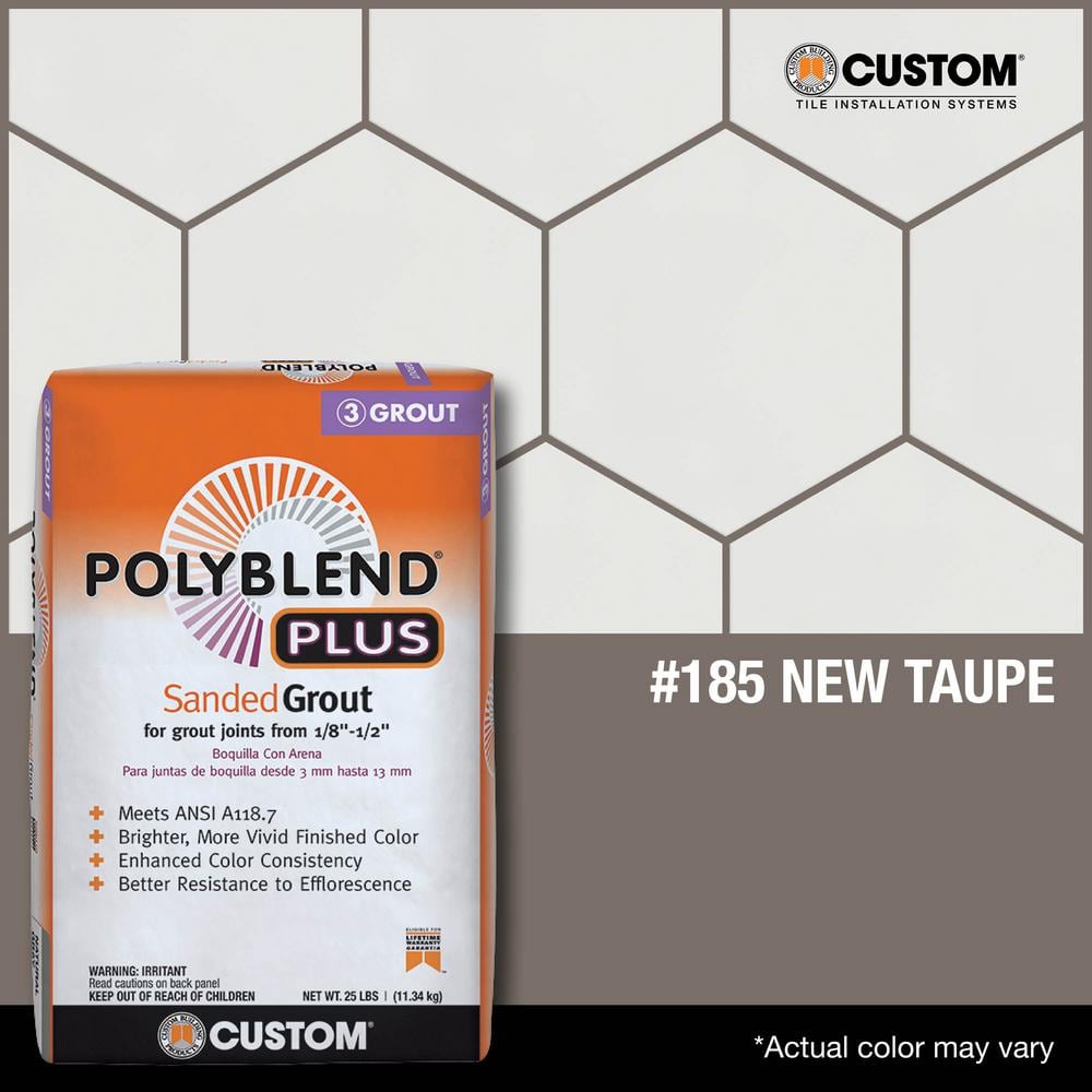 Custom Building Products Polyblend Plus #185 New Taupe 25 lb. Sanded Grout