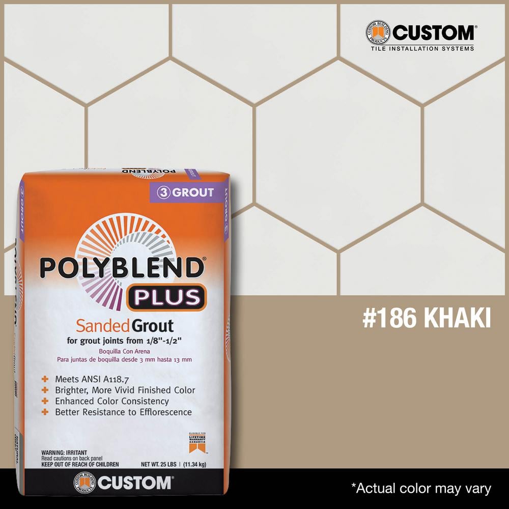 Custom Building Products Polyblend Plus #186 Khaki 25 lb. Sanded Grout
