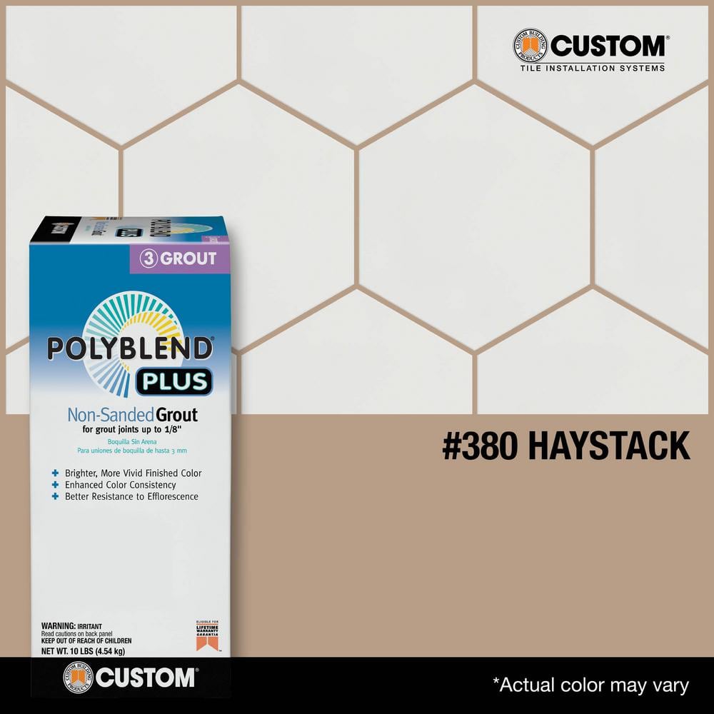 Custom Building Products Polyblend Plus #380 Haystack 10 lb. Unsanded Grout